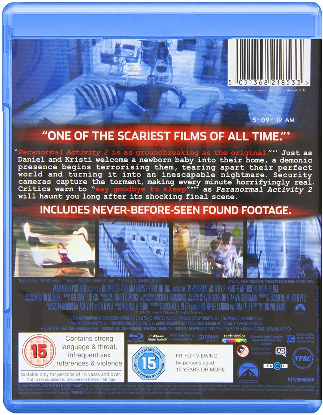 Paranormal Activity 2: Extended Cut [Region Free] - Horror [Bli-ray]