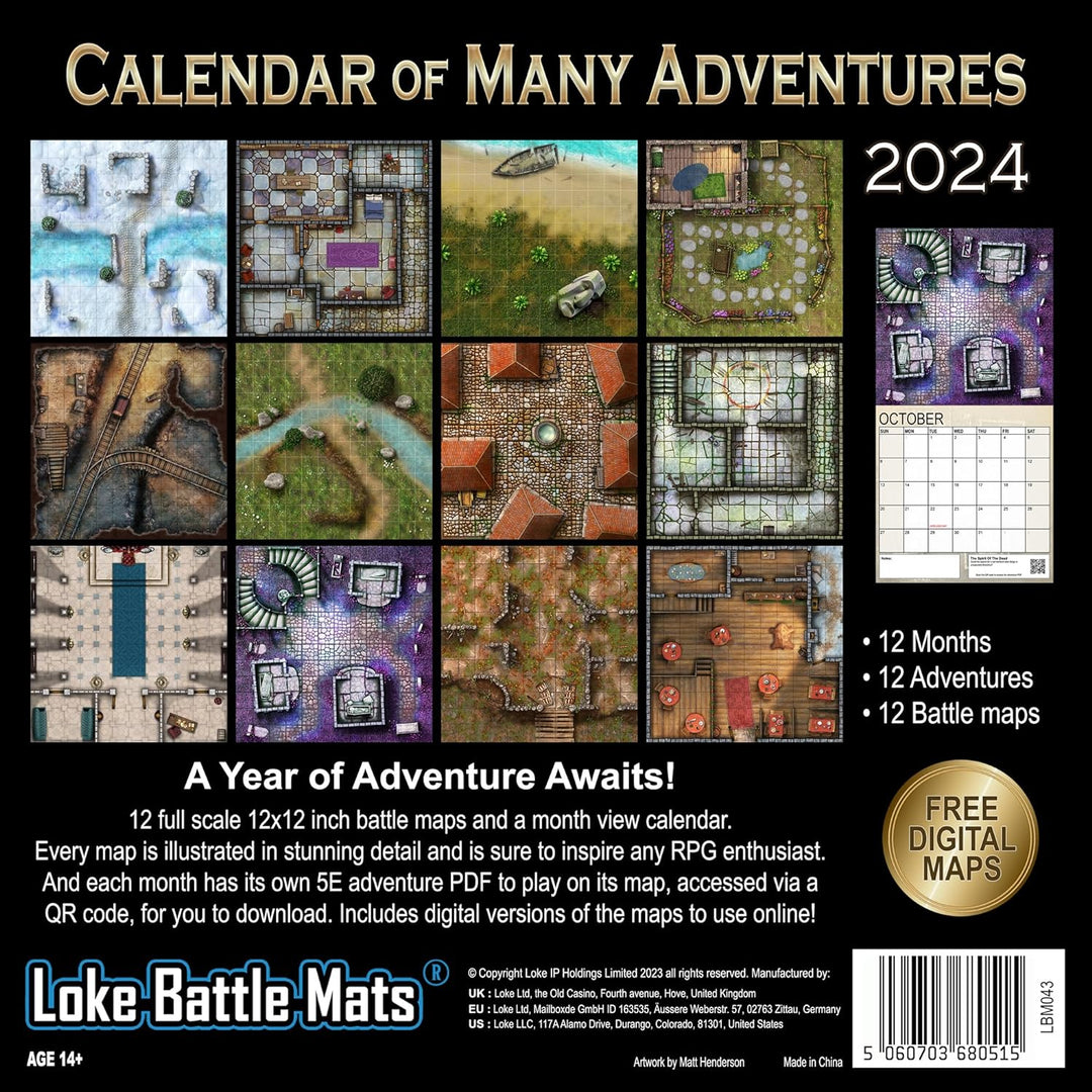 JLB012 2024 Calendar of Many Adventures