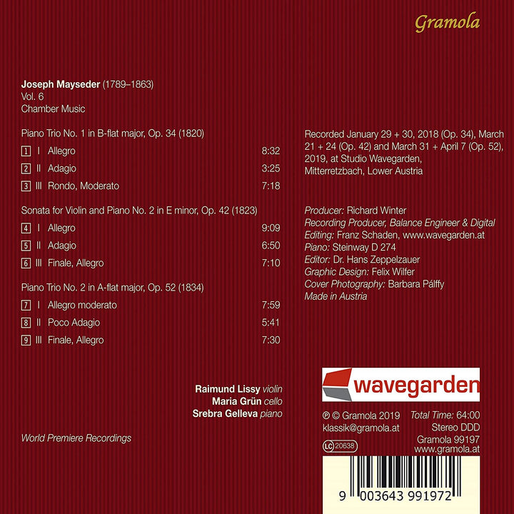 Mayseder, Vol. 6 [Srebra Gelleva; Maria Grün; Raimund Lissy] [Gramola: 99197] [Audio CD]