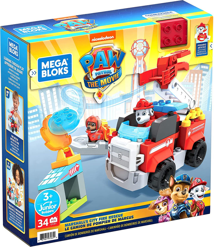 Mega Bloks Paw Patrol The Movie: Marshall&#39;s City Fire Rescue Set