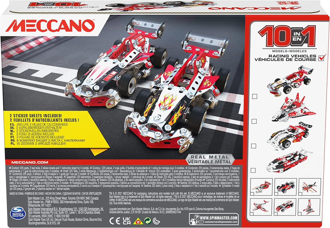 Meccano 10-in-1 Multi Model Set Racing Vehicles