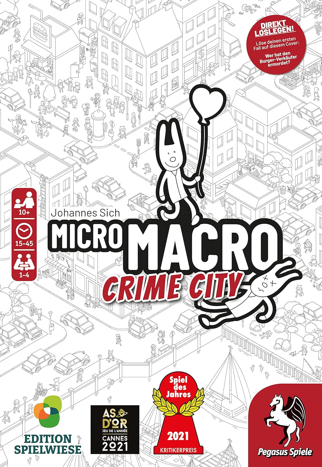 Pegasus Press | MicroMacro: Crime City | Board Game | Ages 12+ | 1-4 Players