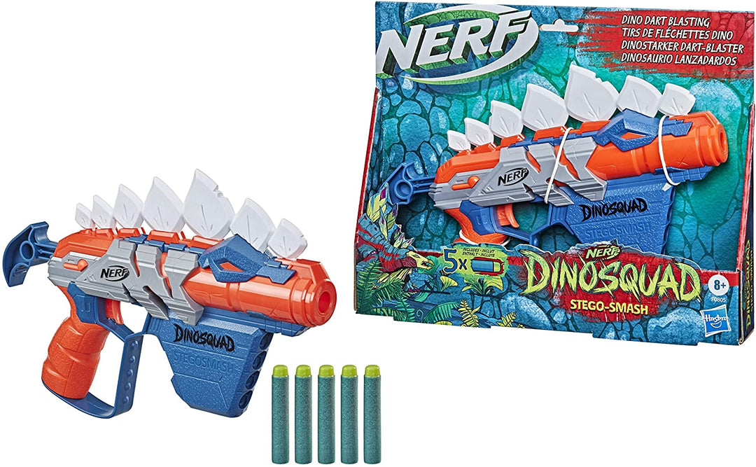 Nerf DinoSquad Stegosmash Dart Blaster 4 Dart Storage 5 Official Nerf Darts