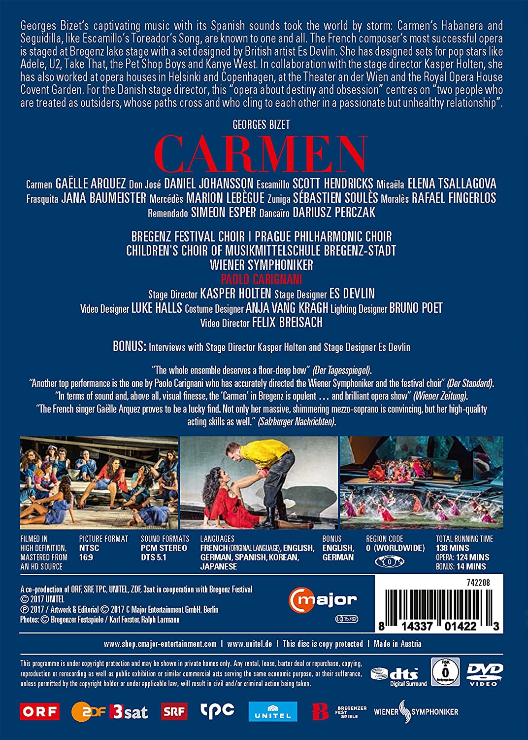 Georges Bizet: Carmen [Gaëlle Arquez; Daniel Johansson; Wiener Symphoniker; Paolo Carignani] [C Major Entertainment: 742208] [DVD] [2017] [DVD]