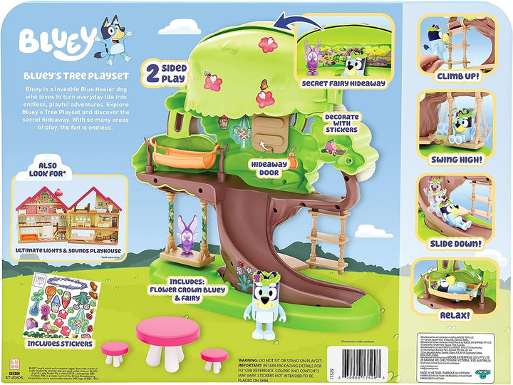 Bluey Tree Playset With Secret Hideaway, Flower Crown And Secret Fairy Figure