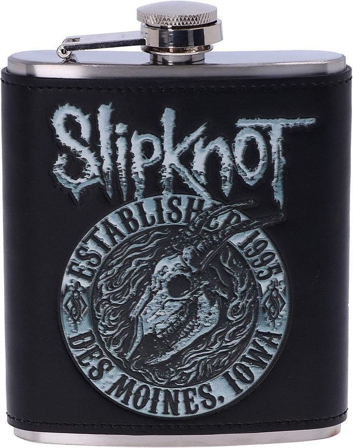 Nemesis Now B5218R0 Officially Licensed Slipknot Flaming Goat Logo Hip Flask, Stainless Steel