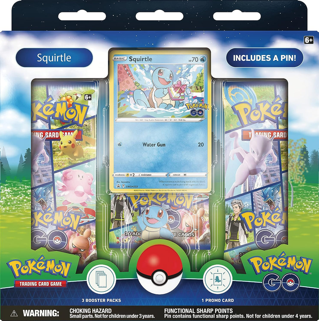 Pok�mon TCG: Pok�mon GO Pin Collection - Squirtle (1 Foil Promo Card, 1 Collector’s Pin & 3 Booster Packs)