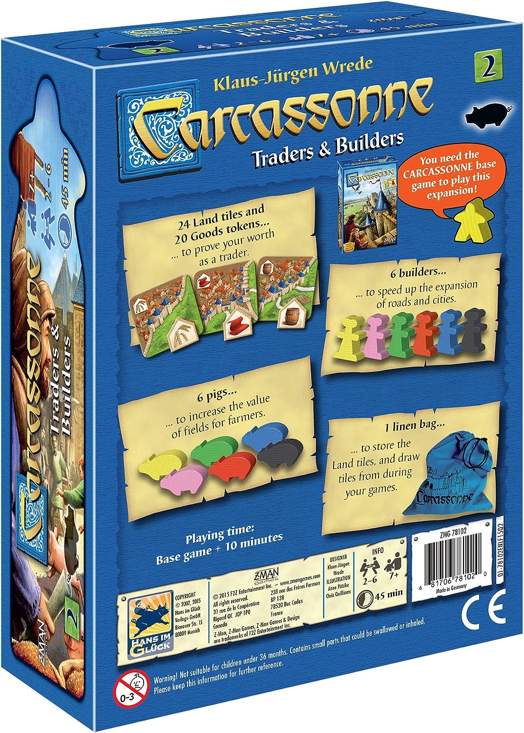 Z-Man Games | Carcassonne Traders & Builders Board Game EXPANSION 2 | Ages 7 and up | 2-6 Players