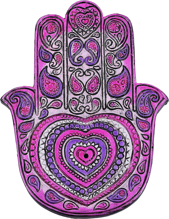 Nemesis Now Set of 4 Hamsa's Love Hand Incense Stick Burner, Pink, 12.5cm