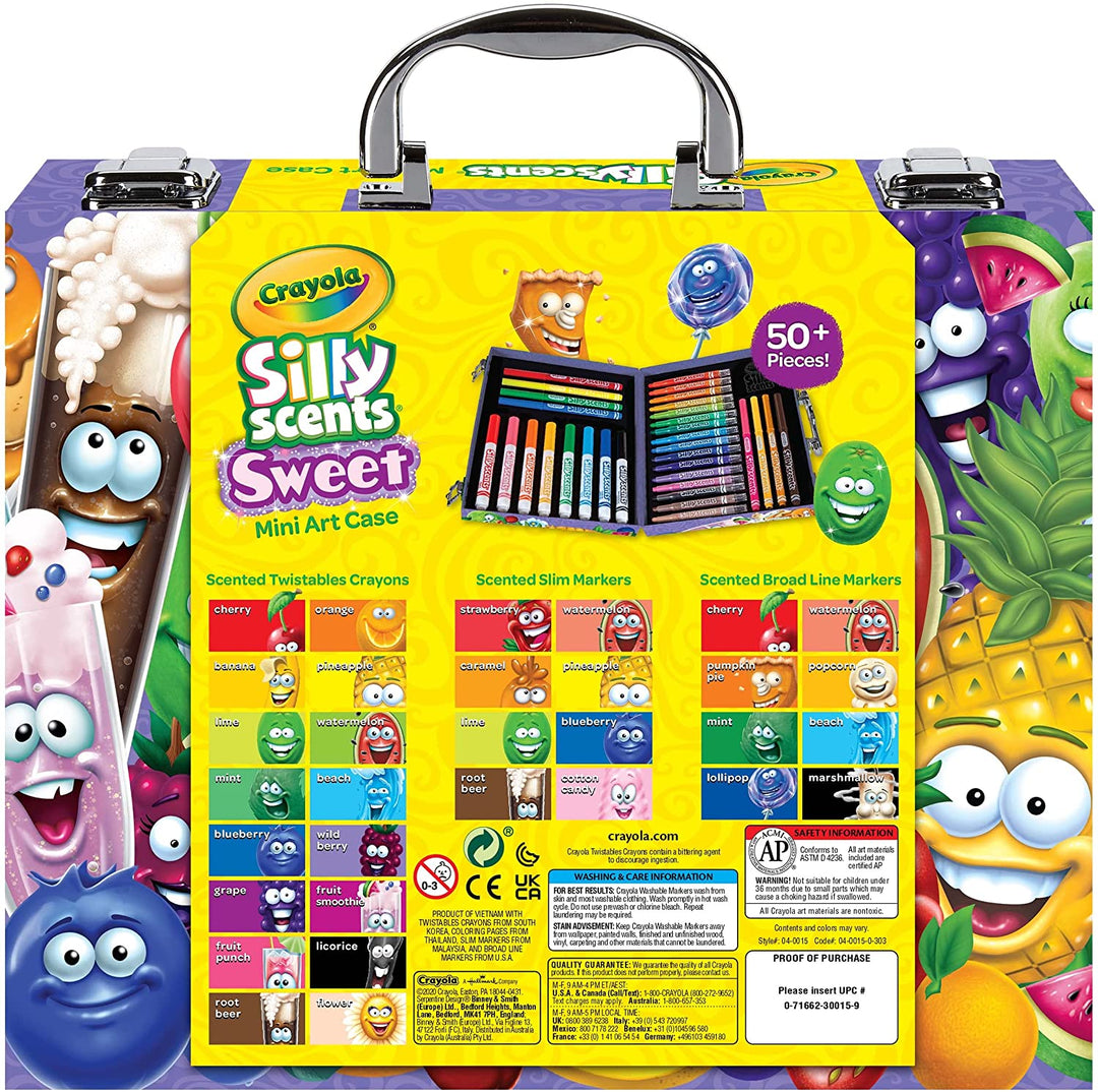 Crayola Silly Scents Mini Art Kit - Washable Scented Markers Crayons Smelly Pens 50+ Pieces