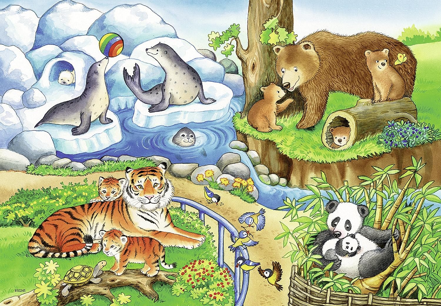 Ravensburger Animals in the Zoo Puzzle - 2 x 12-Piece Educational Puzzle for Kids 2