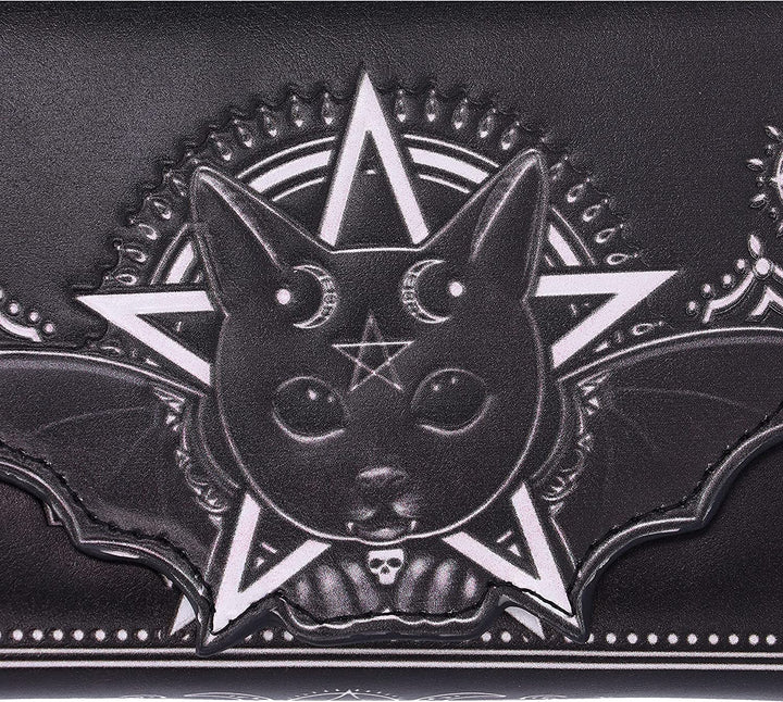 Nemesis Now Malpuss Embossed Purse 18.5cm, Polyurethane, Black