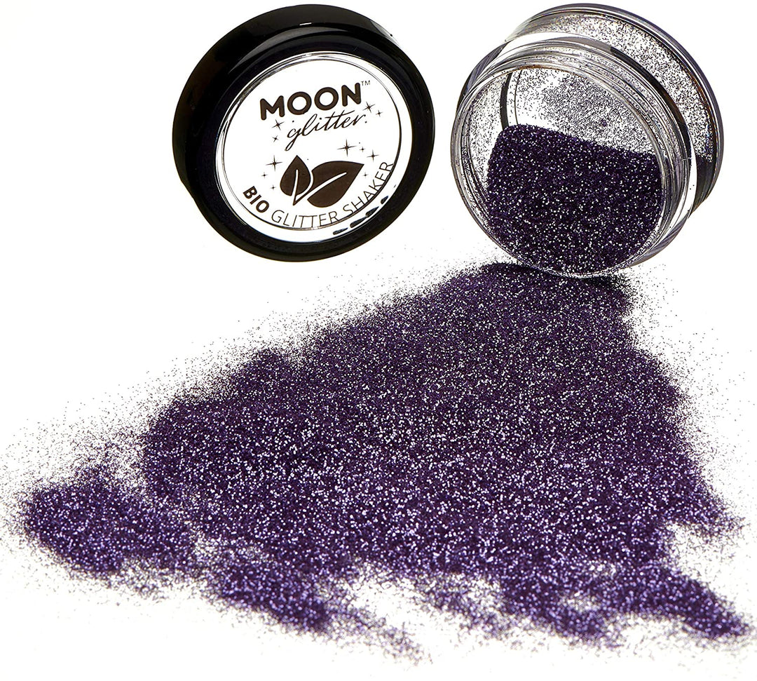 Agitadores de purpurina ecológica biodegradables de Moon Glitter Lavender Cosmetic Bio Festival Makeup Glitter para rostro, cuerpo, uñas, cabello, labios