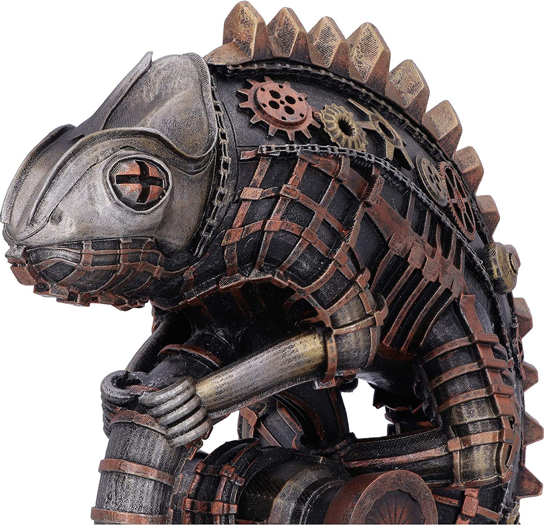 Bronze Mechanical Chameleon Steampunk Lizard Figurine