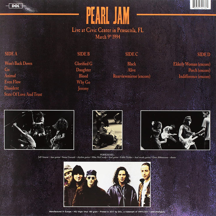 Pearl Jam - Live at Civic Center in Pensacola, FL - March 9th 1994 [VINYL]