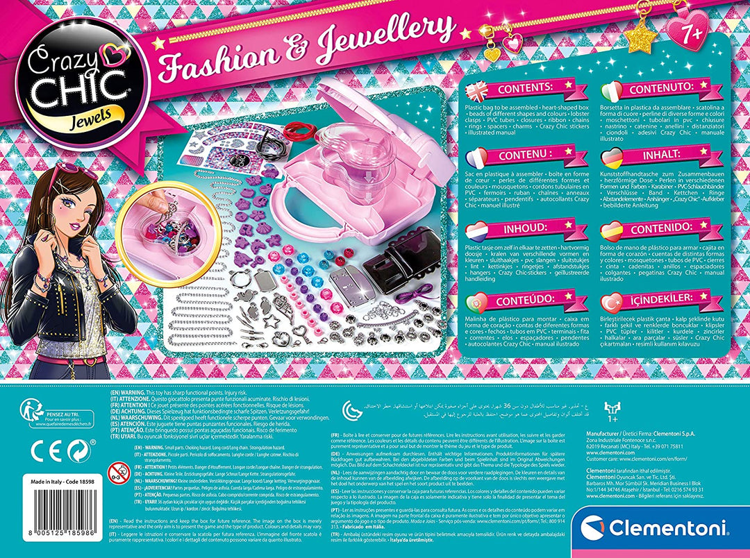 Clementoni 18598 Crazy Chic Fashion & Jewellery Kit for Children, Ages 7 Years P