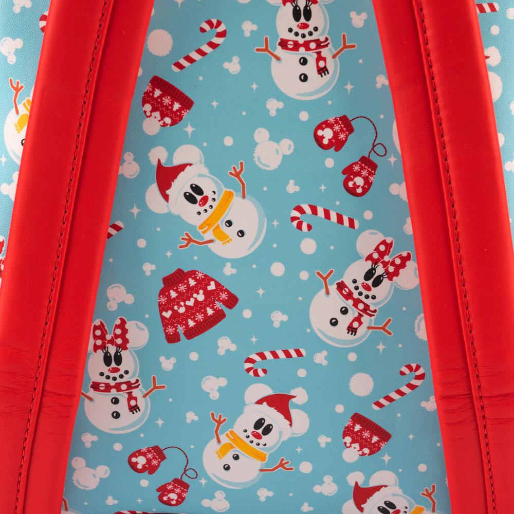 Loungefly Disney Christmas Mickey and Minnie Snowman AOP Mini Backpack and Headband Set