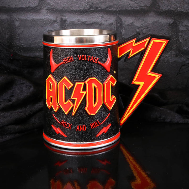 Nemesis Now ACDC Tankard Black, Stainless Steel, 14.5cm