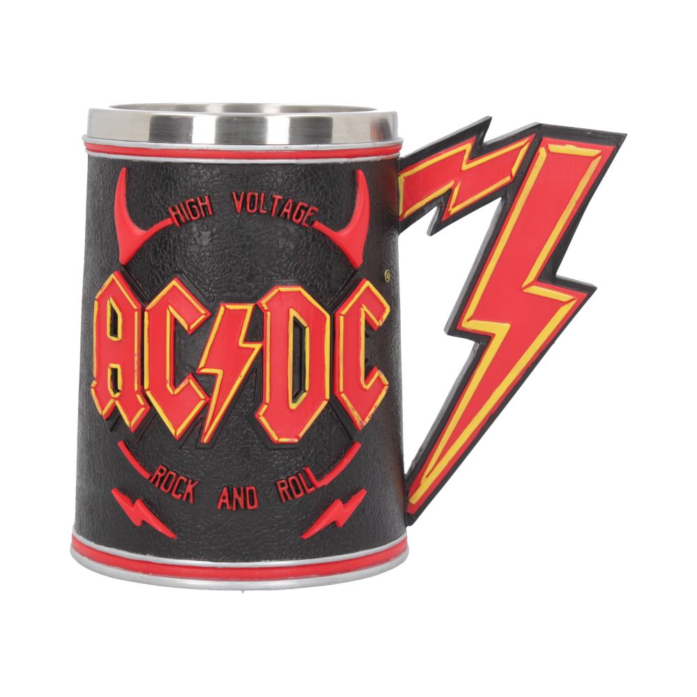 Nemesis Now ACDC Tankard Black, Stainless Steel, 14.5cm