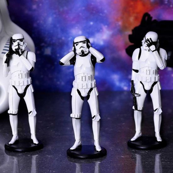 Nemesis Now Original Stormtroopers - Three Wise Sci-Fi Figurines in White (B4889P9) 1