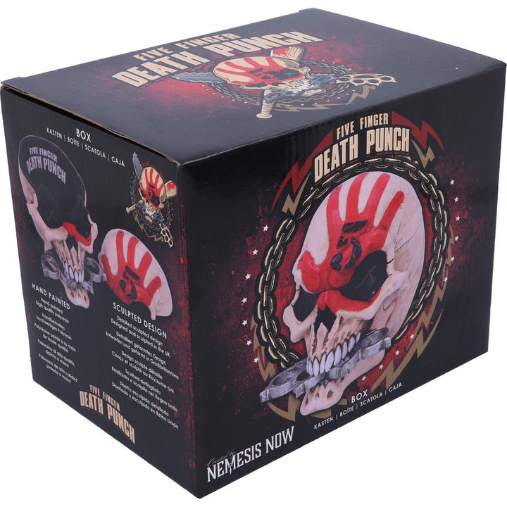 Nemesis Now Officially Licensed Five Finger Death Punch Mascot Skull Box, Bone, Resin, 18cm