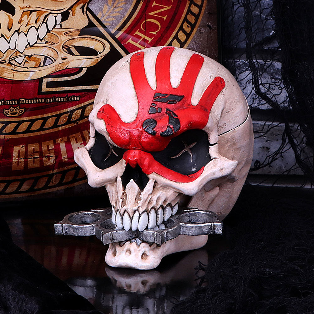 Nemesis Now Officially Licensed Five Finger Death Punch Mascot Skull Box, Bone, Resin, 18cm