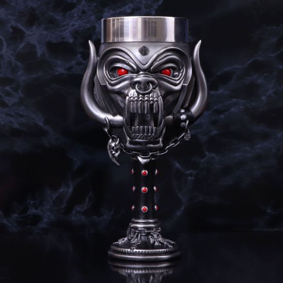 Nemesis Now Officially Licensed Motorhead Snaggletooth Warpig Goblet Glass, Silver, 20.5cm