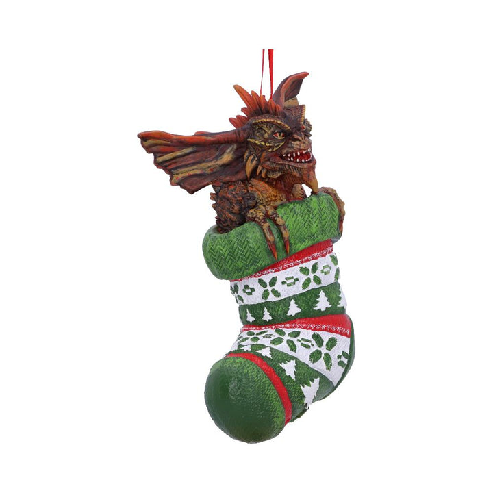 Nemesis Now Gremlins Mohawk in Stocking Hanging Festive Decorative Ornament, Gre