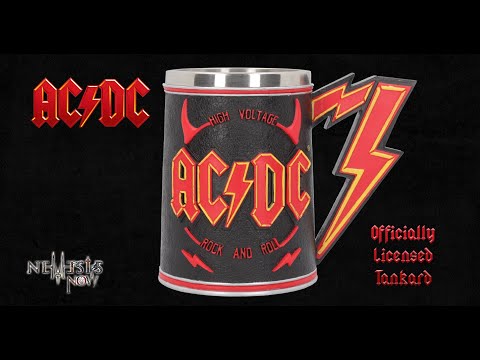 Nemesis Now ACDC Tankard Black, Stainless Steel, 14.5cm