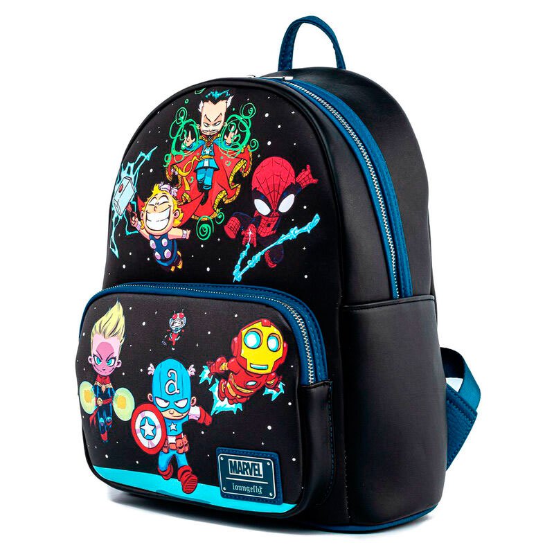 Loungefly Marvel Sy Chibi Group Double Strap Shoulder Bag Mini Backpack