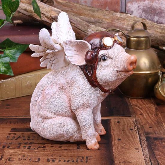 Nemesis Now When Pigs Fly 15.5cm, Resin, Pink, One Size