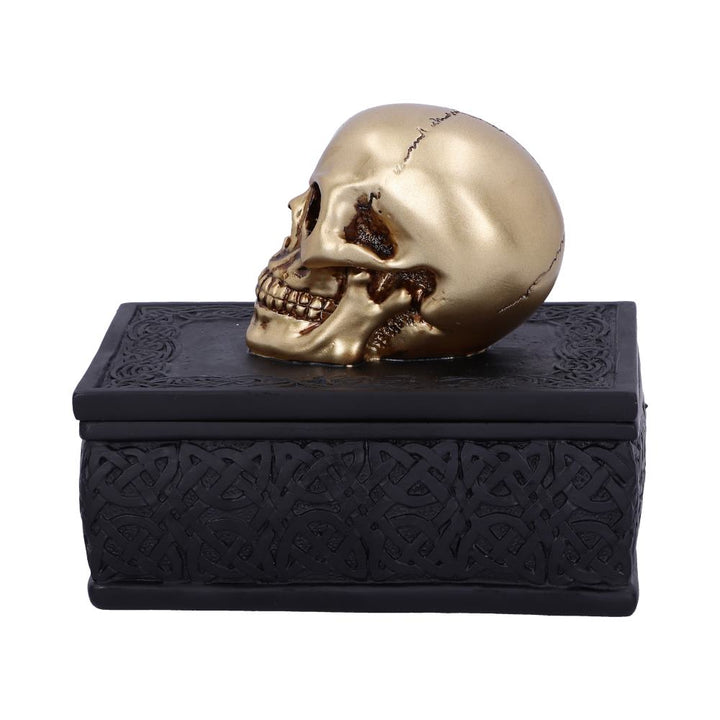 Nemesis Now Celtic Opulence Golden Skull Black Trinket Box, 11.8cm