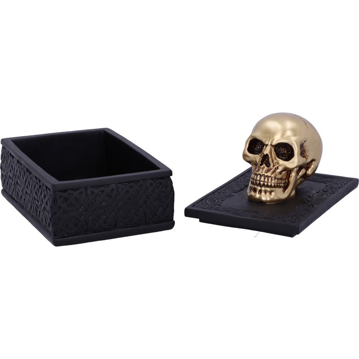 Nemesis Now Celtic Opulence Golden Skull Black Trinket Box, 11.8cm